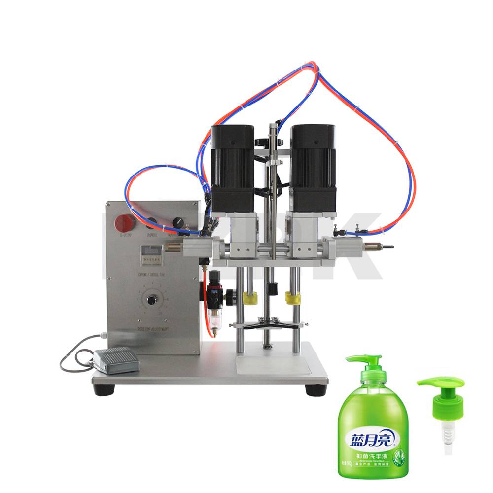 Hzpk Semi-automatic Screw Cap Duckbill Handwashing Fluid Detergent Cleaning Agent Electrical Capping Machine